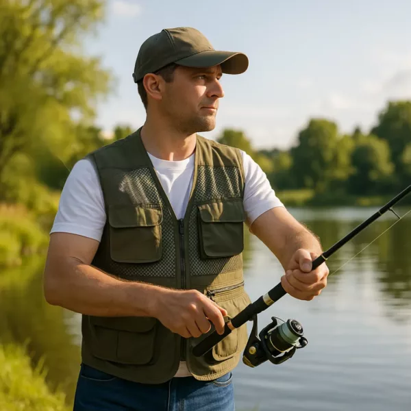 Gilet de pêche respirant multi poches été – Image 2