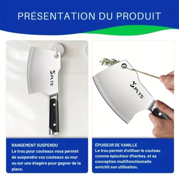 Hachoir de boucher lame épaisse – Image 4