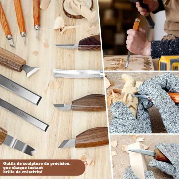 Kit complet couteaux sculpture bois professionnels – Image 5