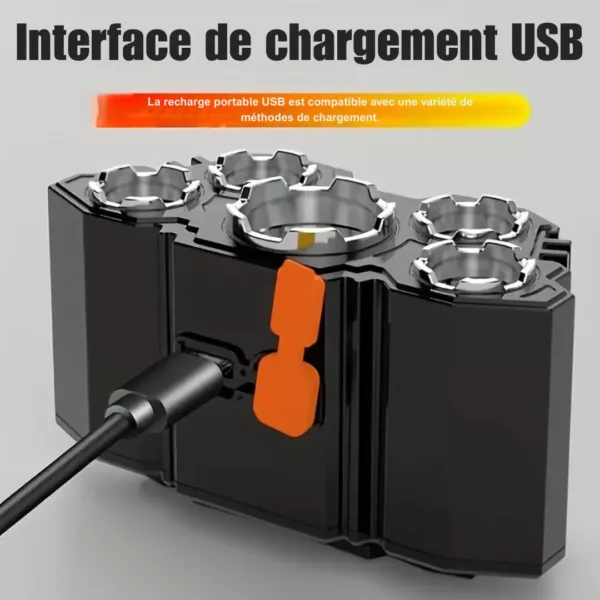 Lampe frontale rechargeable led pour pêche – Image 5