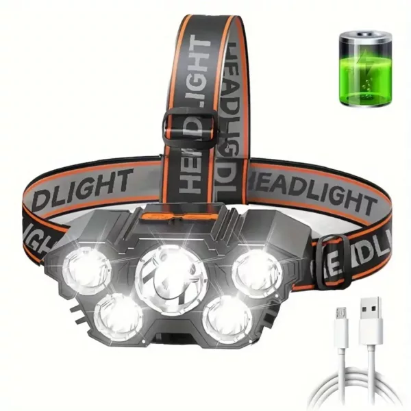 Lampe frontale rechargeable led pour pêche