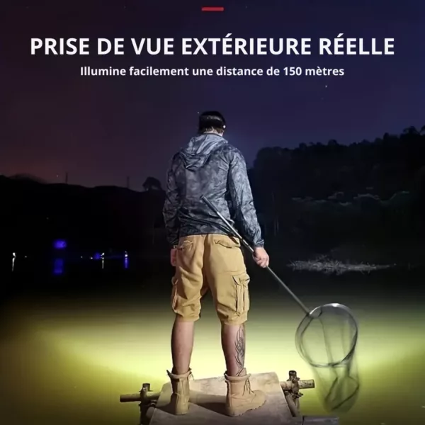 Lampe frontale rechargeable led pour pêche – Image 2
