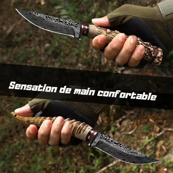 Lot de 2 couteaux chasse manche bois – Image 6