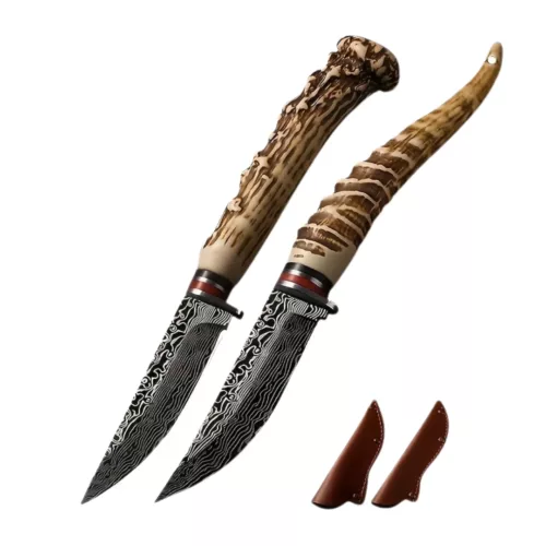 Lot de 2 couteaux chasse manche bois