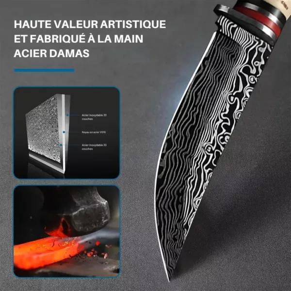 Lot de 2 couteaux chasse manche bois – Image 4