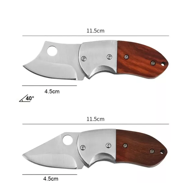 Lot de 2 mini couteaux pliants bois – Image 3