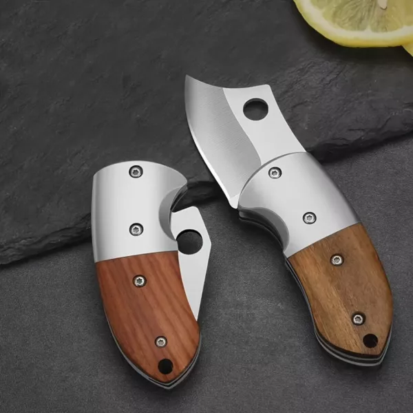 Lot de 2 mini couteaux pliants bois – Image 2