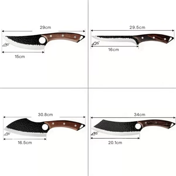 Lot de 4 couteaux chef forgés – Image 3