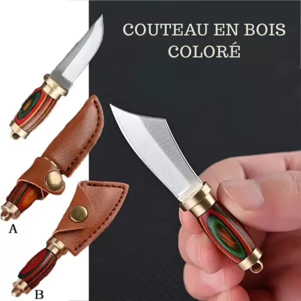 Mini couteau artisanal avec étui – Image 3