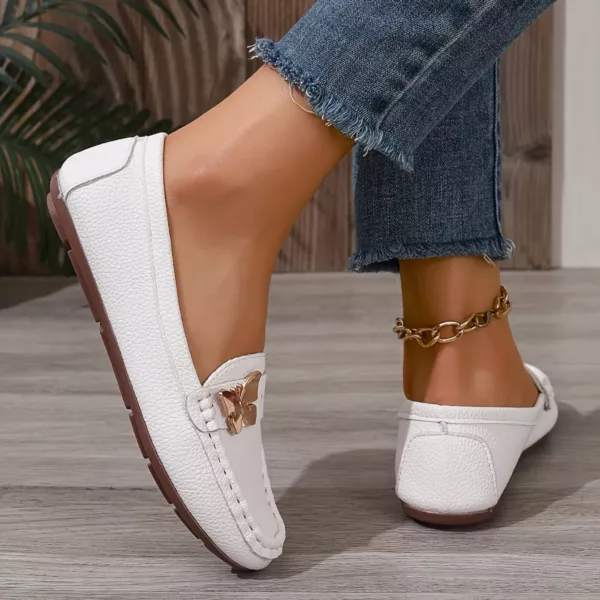 Mocassin femme orné papillon doré – Image 4