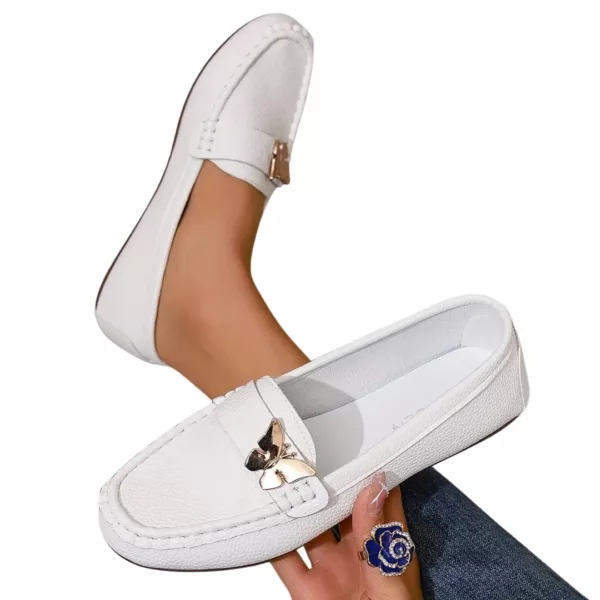 Mocassin femme orné papillon doré – Image 6