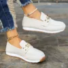 Mocassin femme semelle sport boucle dorée