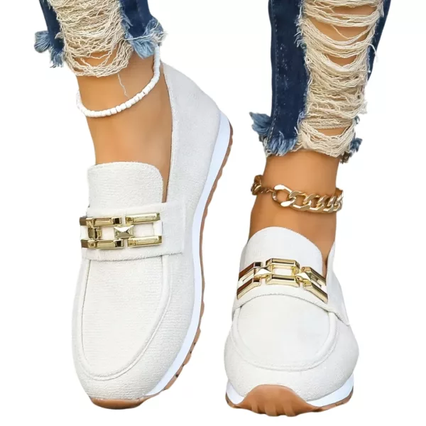Mocassin femme semelle sport boucle dorée – Image 8