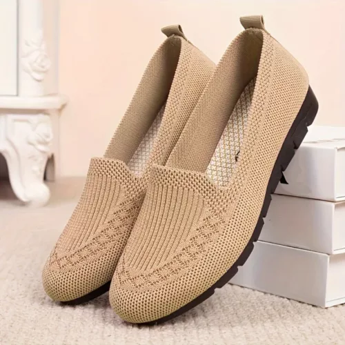 Mocassin femme tissé semelle confort