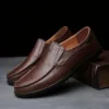 Mocassin cuir souple style décontracté