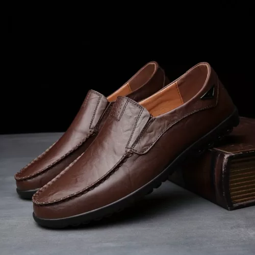 Mocassin cuir souple style décontracté