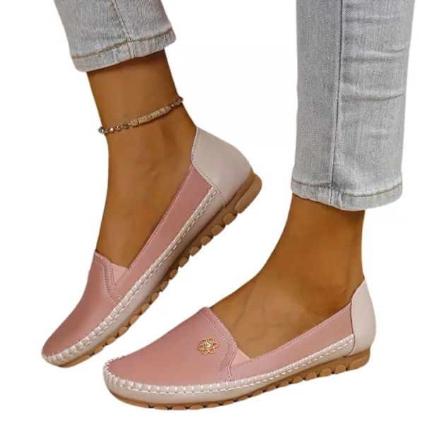 Mocassin femme bicolore fleur discrète – Image 7