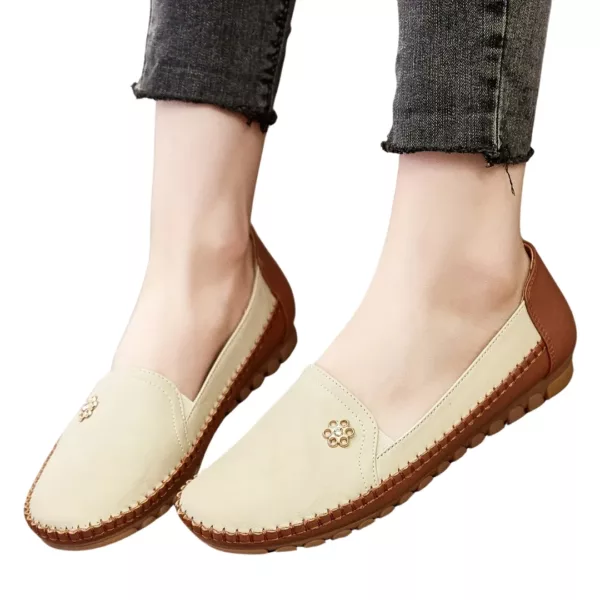 Mocassin femme bicolore fleur discrète – Image 8