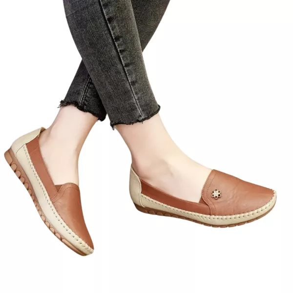 Mocassin femme bicolore fleur discrète – Image 9
