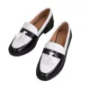 Mocassin femme bicolore pampilles élégantes