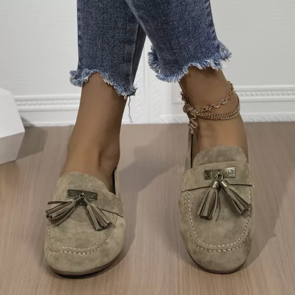 Mocassin femme daim pampilles élégantes – Image 2