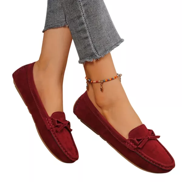 Mocassin femme doux nœud décoratif – Image 14