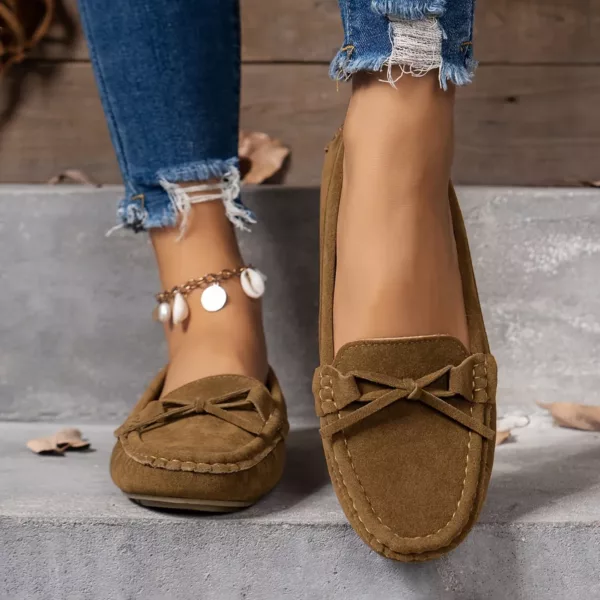 Mocassin femme doux nœud décoratif – Image 2