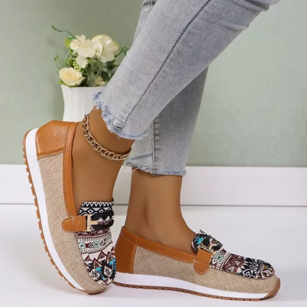 Mocassin femme ethnique semelle compensée – Image 5