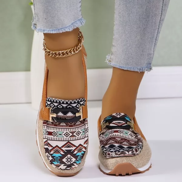 Mocassin femme ethnique semelle compensée – Image 6
