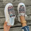 Mocassin femme imprimé ethnique à lacets