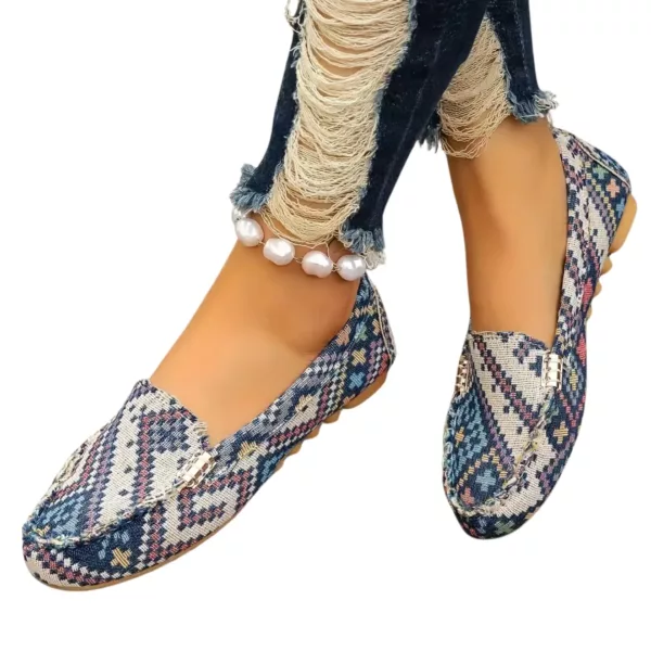 Mocassin femme imprimé ethnique original – Image 5