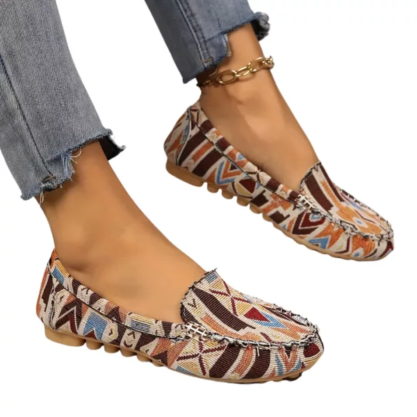 Mocassin femme imprimé ethnique original – Image 7