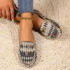 Mocassin femme imprimé ethnique original