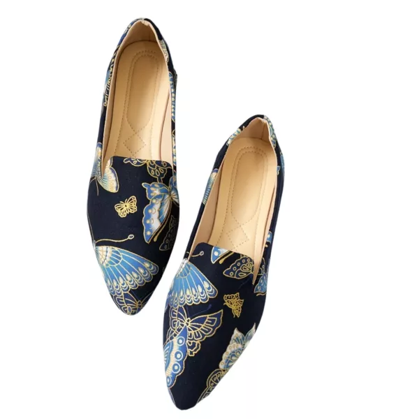 Mocassin femme imprimé papillon élégant – Image 5