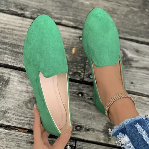 Mocassin femme minimaliste en suédine