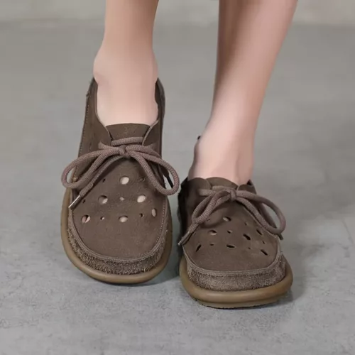 Mocassin femme pliable perforé léger