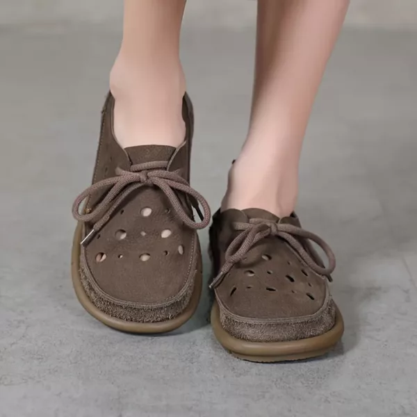 Mocassin femme pliable perforé léger