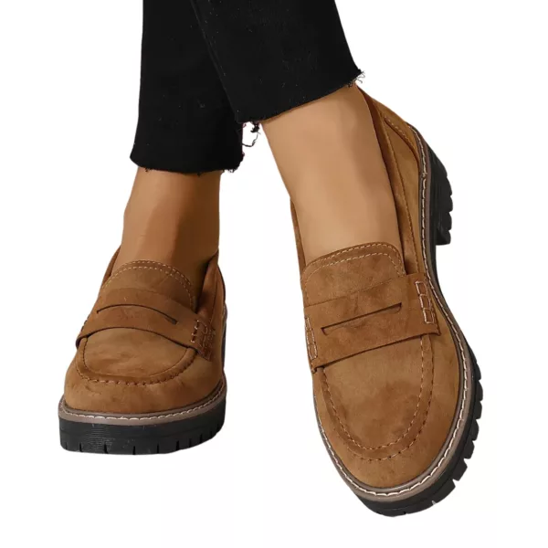 Mocassin femme semelle épaisse moderne – Image 8