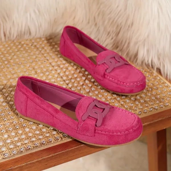 Mocassin femme suédine boucle ton sur ton – Image 3