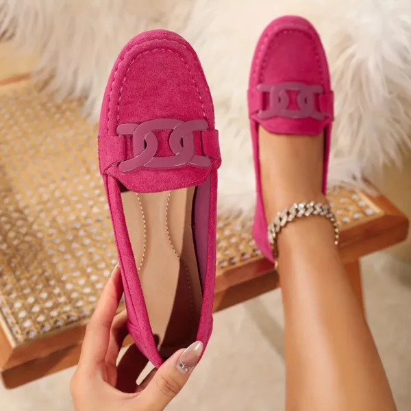 Mocassin femme suédine boucle ton sur ton – Image 5