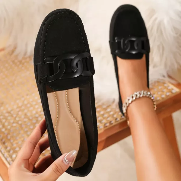 Mocassin femme suédine boucle ton sur ton – Image 6