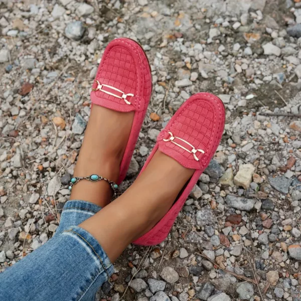 Mocassin femme texture croco détail doré – Image 8