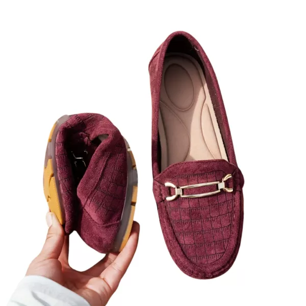 Mocassin femme texture croco détail doré – Image 16