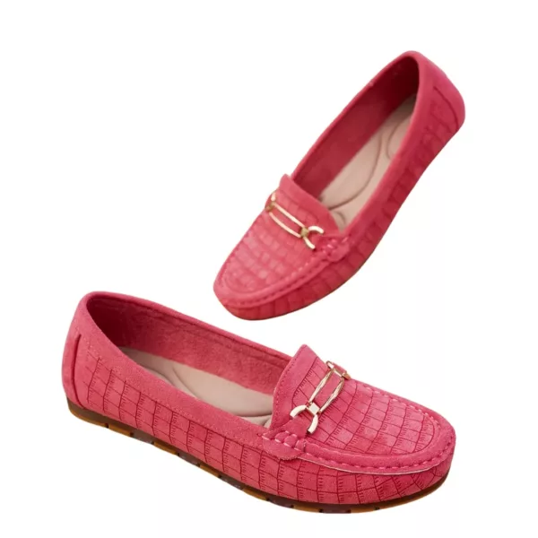Mocassin femme texture croco détail doré – Image 14
