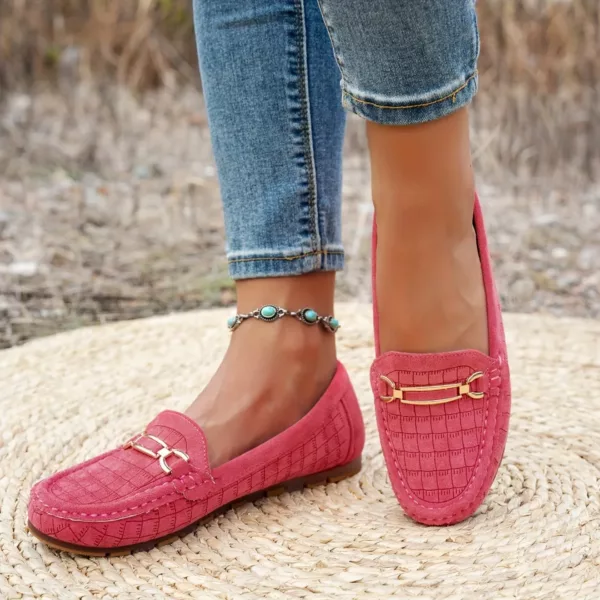 Mocassin femme texture croco détail doré – Image 9