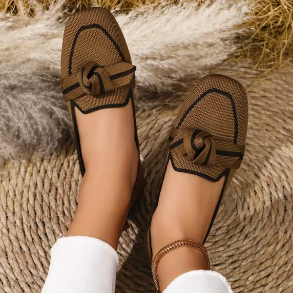 Mocassin femme tissé nœud décoratif – Image 10