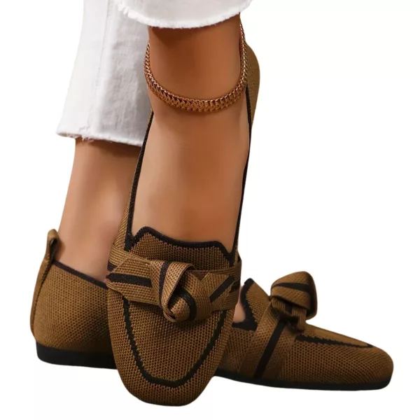 Mocassin femme tissé nœud décoratif – Image 13