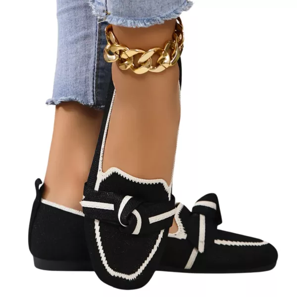 Mocassin femme tissé nœud décoratif – Image 14