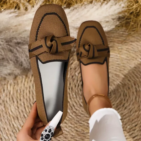 Mocassin femme tissé nœud décoratif – Image 3