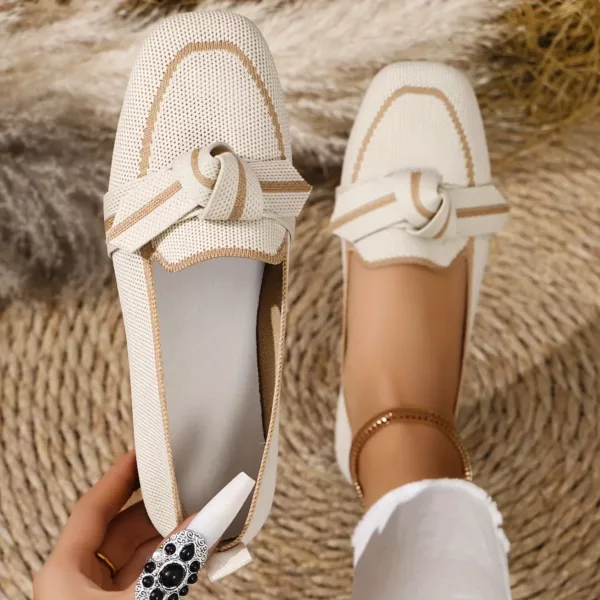 Mocassin femme tissé nœud décoratif – Image 4